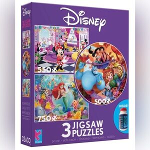 Disney puzzle Ceaco Jigsaw Puzzle Disney 3-1 Minnie Mouse, Ariel & Jasmine new